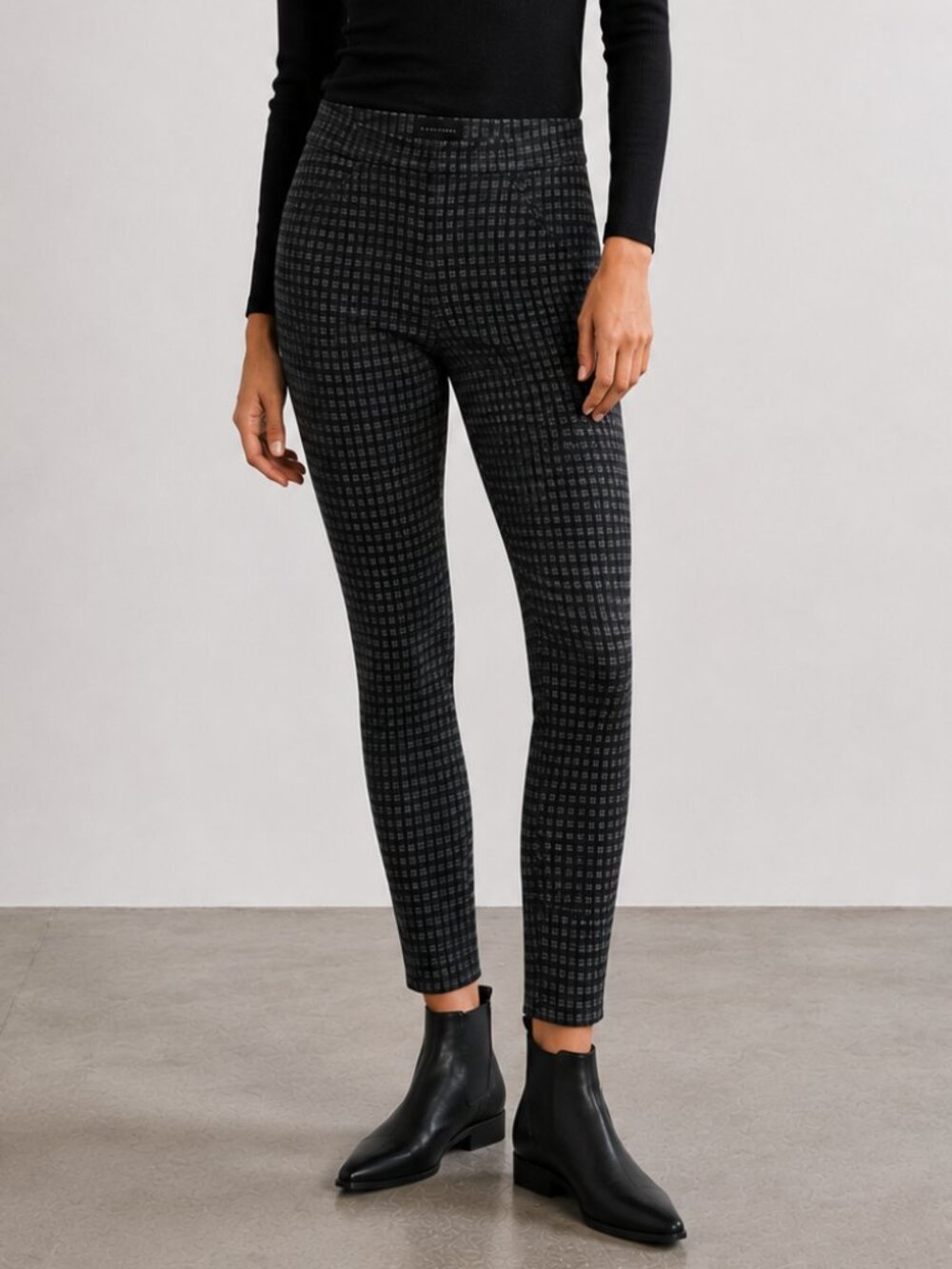 SANCTUARY Runway Plaid Pull On Stretch Skinny Pants Leggings Size S EU&C